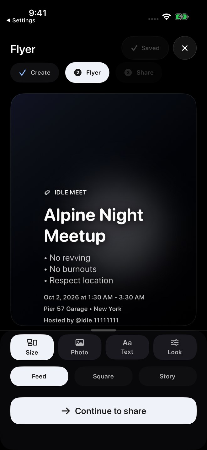 Flyer preview with Feed selected.